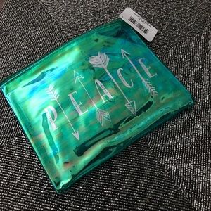 Holographic Iridescent Rainbow Peace Cosmetic Bag